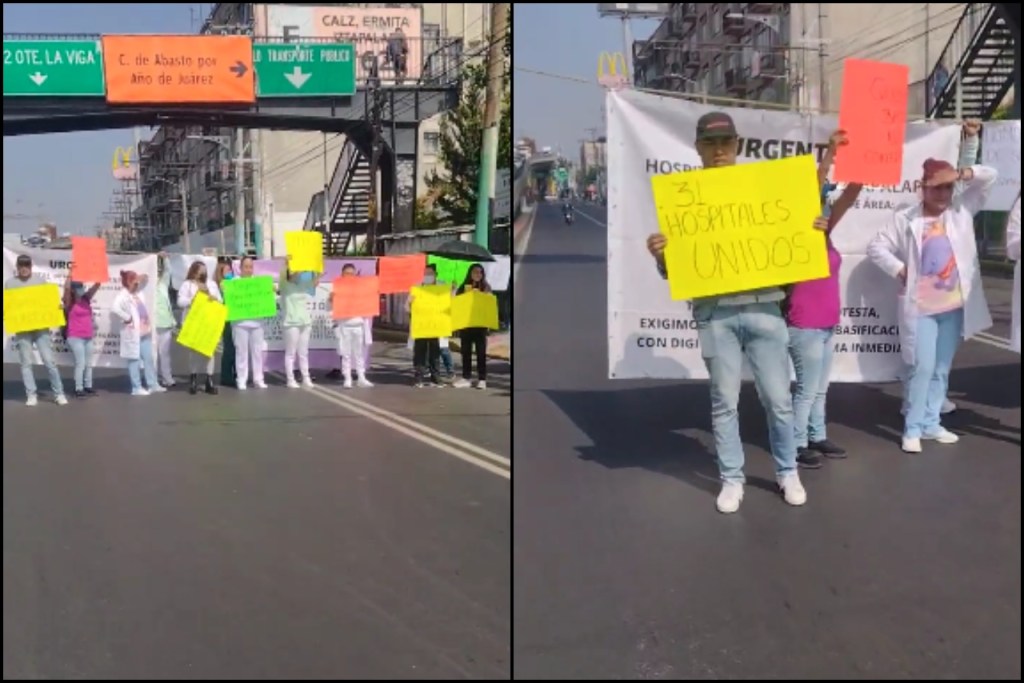 Trabajadores de Salud bloquean vías de la CDMX para exigir que se respeten sus derechos ante el traslado al&nbsp;IMSS-Bienestar